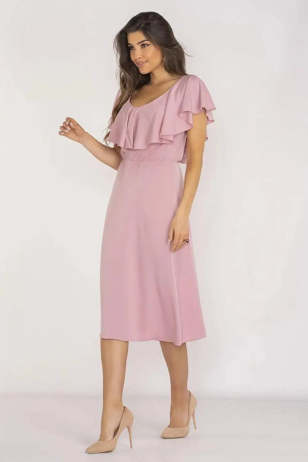 awama extremely elegant and feminine midi length daydress