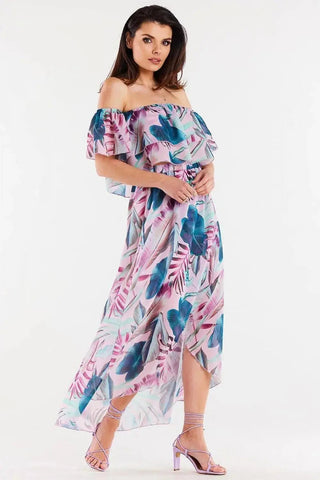 awama long, asymmetrical chiffon skirt with elastic lining