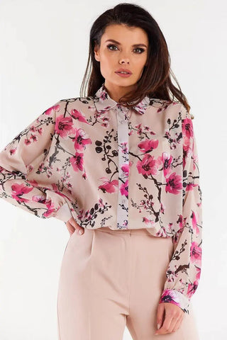 awama oversize chiffon Long sleeve shirt