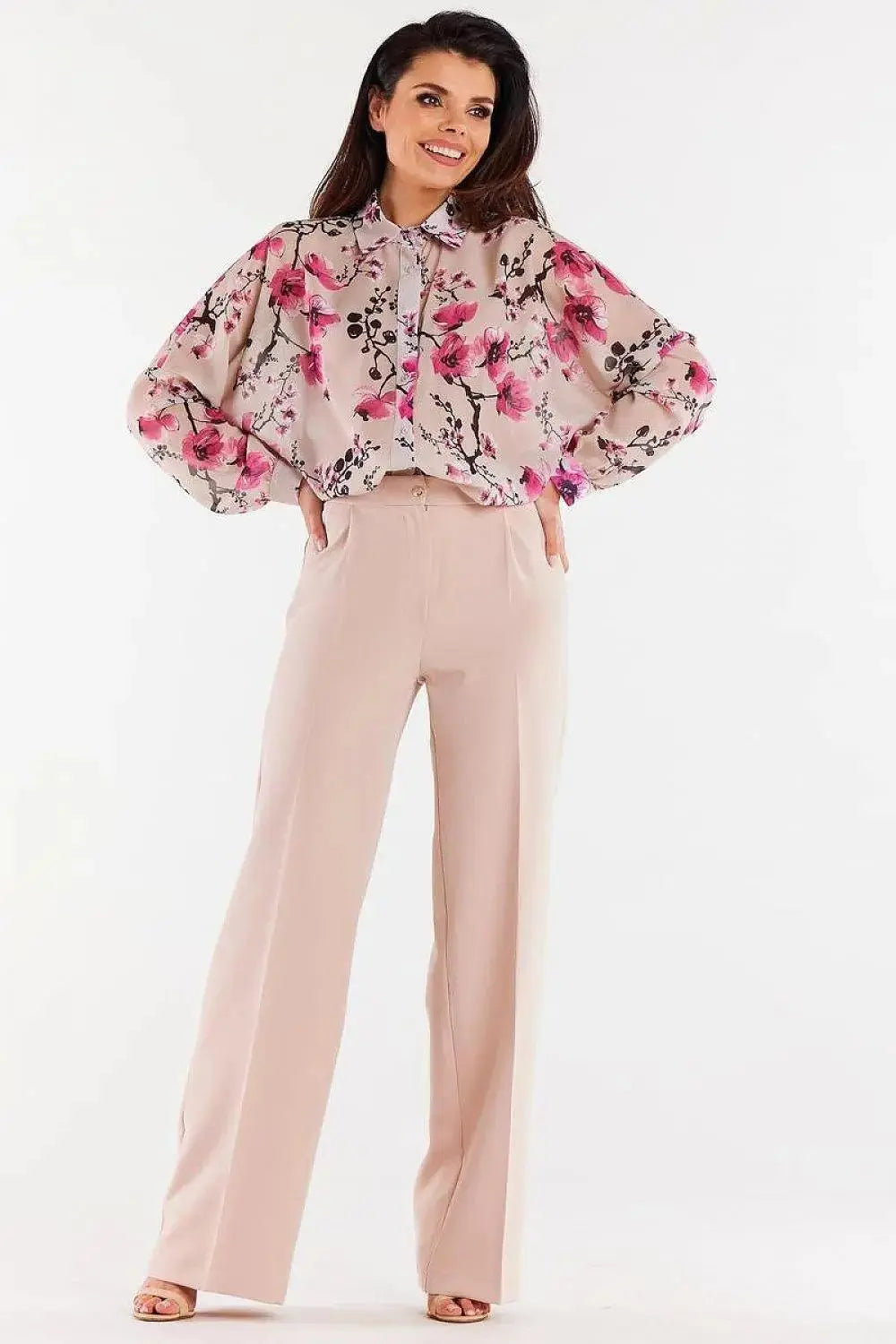 awama oversize chiffon Long sleeve shirt