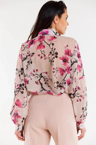 awama oversize chiffon Long sleeve shirt
