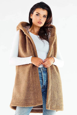awama pleasant material warm hooded vest with pockets