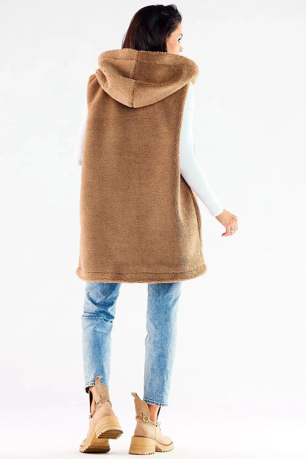 awama pleasant material warm hooded vest with pockets