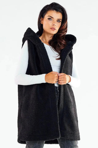 awama pleasant material warm hooded vest with pockets