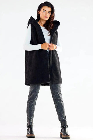 awama pleasant material warm hooded vest with pockets