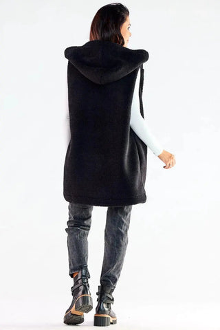 awama pleasant material warm hooded vest with pockets