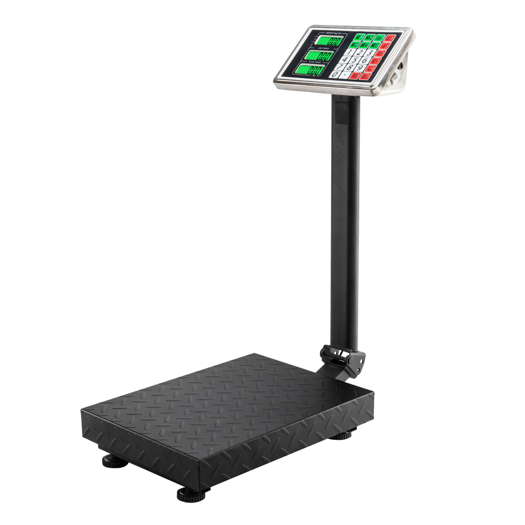 【Old code:95066004】100KG/220lbs LCD Digital Personal Floor Postal Platform Scale with 30*40 Platform & 0.6mm Plate Black UK Plug