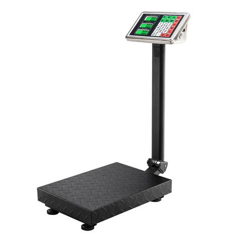 【Old code:95066004】100KG/220lbs LCD Digital Personal Floor Postal Platform Scale with 30*40 Platform & 0.6mm Plate Black UK Plug