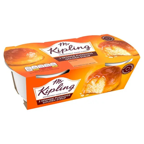 Mr Kipling Golden Syrup Sponge Pudding Desserts 2 x 95g (Case of 4)