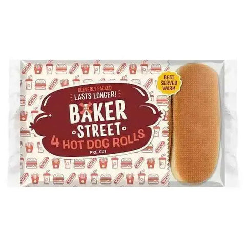 Baker Street 4 Hot Dog Rolls Pre-Cut