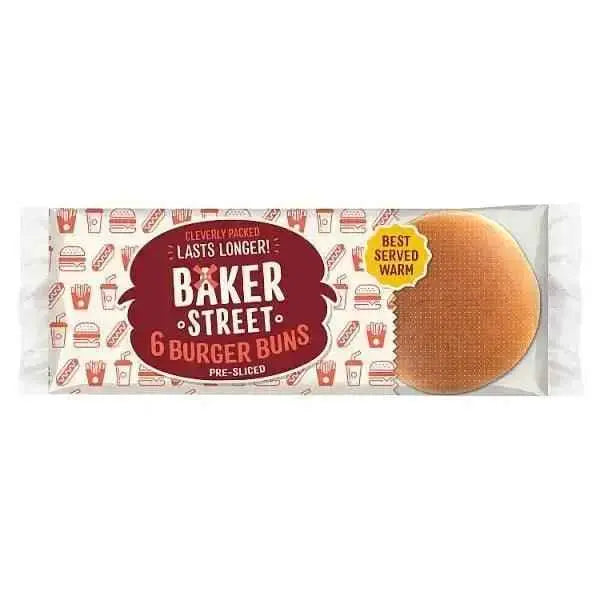 Baker Street 6 Burger Buns Pre-Sliced