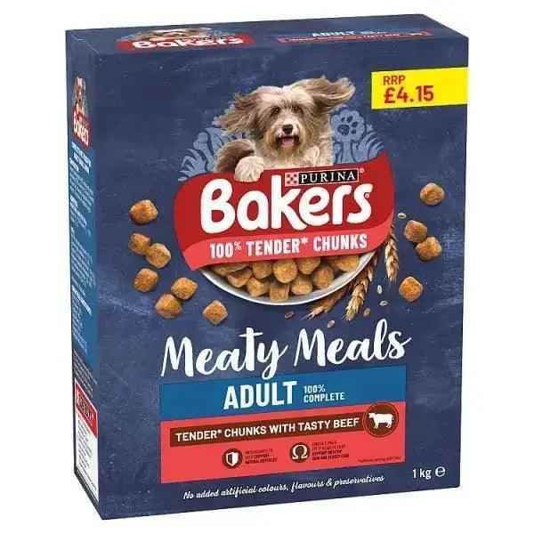 BAKERS Meaty Meals Adult Beef Dry Dog Food 1kg (Case of 5)