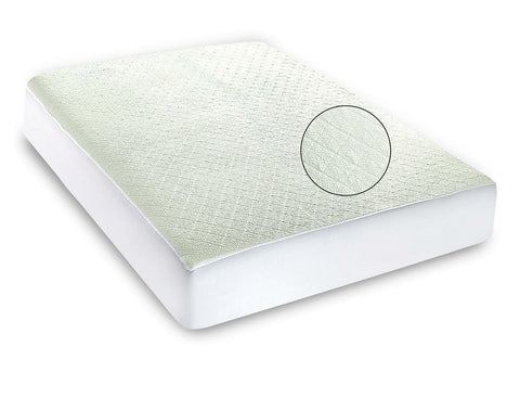 OLIVIA ROCCO Bamboo Quilted Waterproof Mattress Protector with Extra Deep Pocket Elastic Skirt Hypoallergenic Moisture Wicking