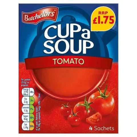 Batchelors Cup a Soup Tomato 4 Instant Soup Sachets 93g (Case of 9)