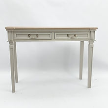 AcaciaHome Modern and Stylish 2 Drawer Rectangular Console Table - Medium Wood Tone Finish for Sleek Hallway Side Table with Knob Handle Drawers for Home, Office, Bedrooms, or Living Spaces (Cream)