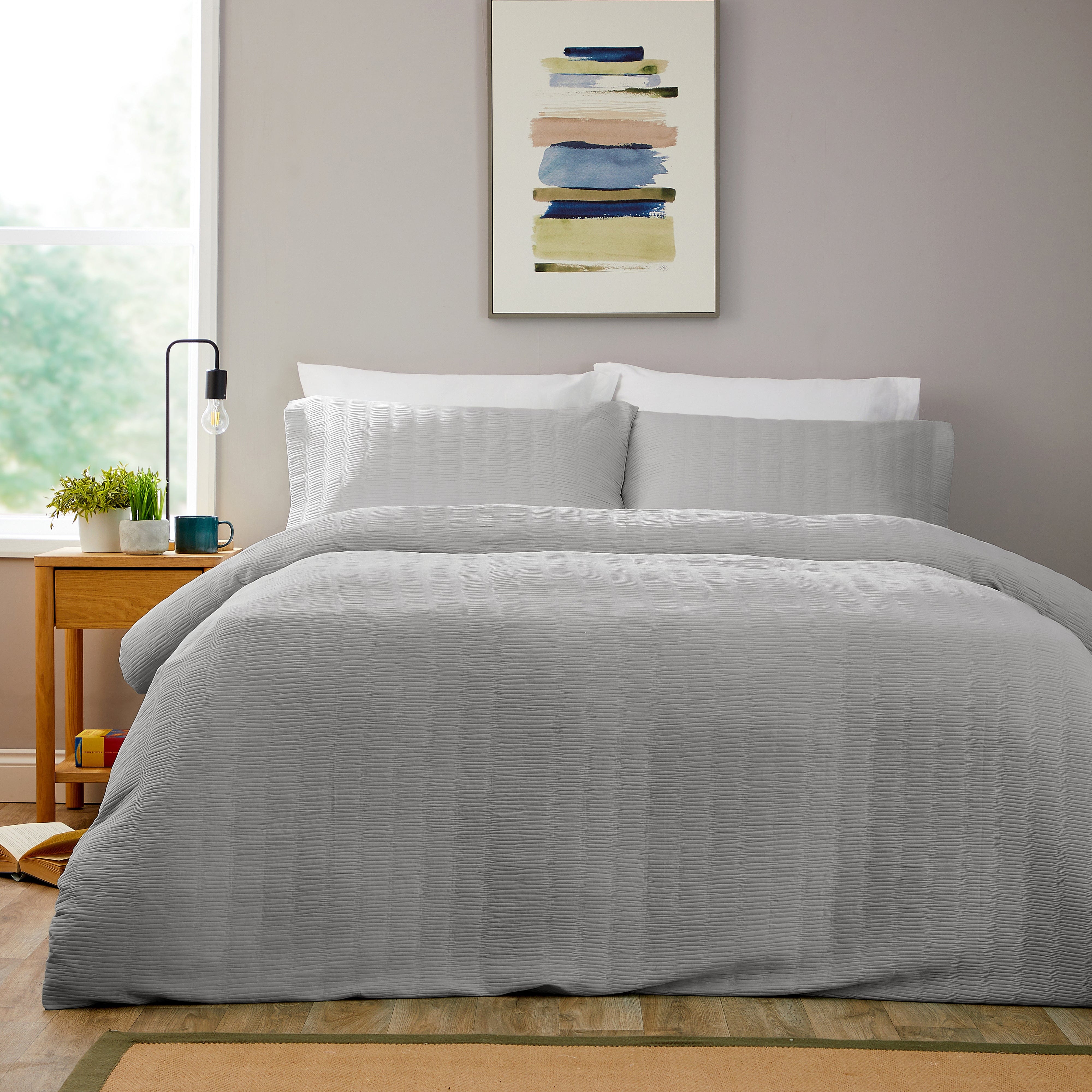 OLIVIA ROCCO Textured Pintuck Ruffles Pleated Microfibre Duvet Cover Set With Pillowcases Soft Breathable Easy Care Bedding