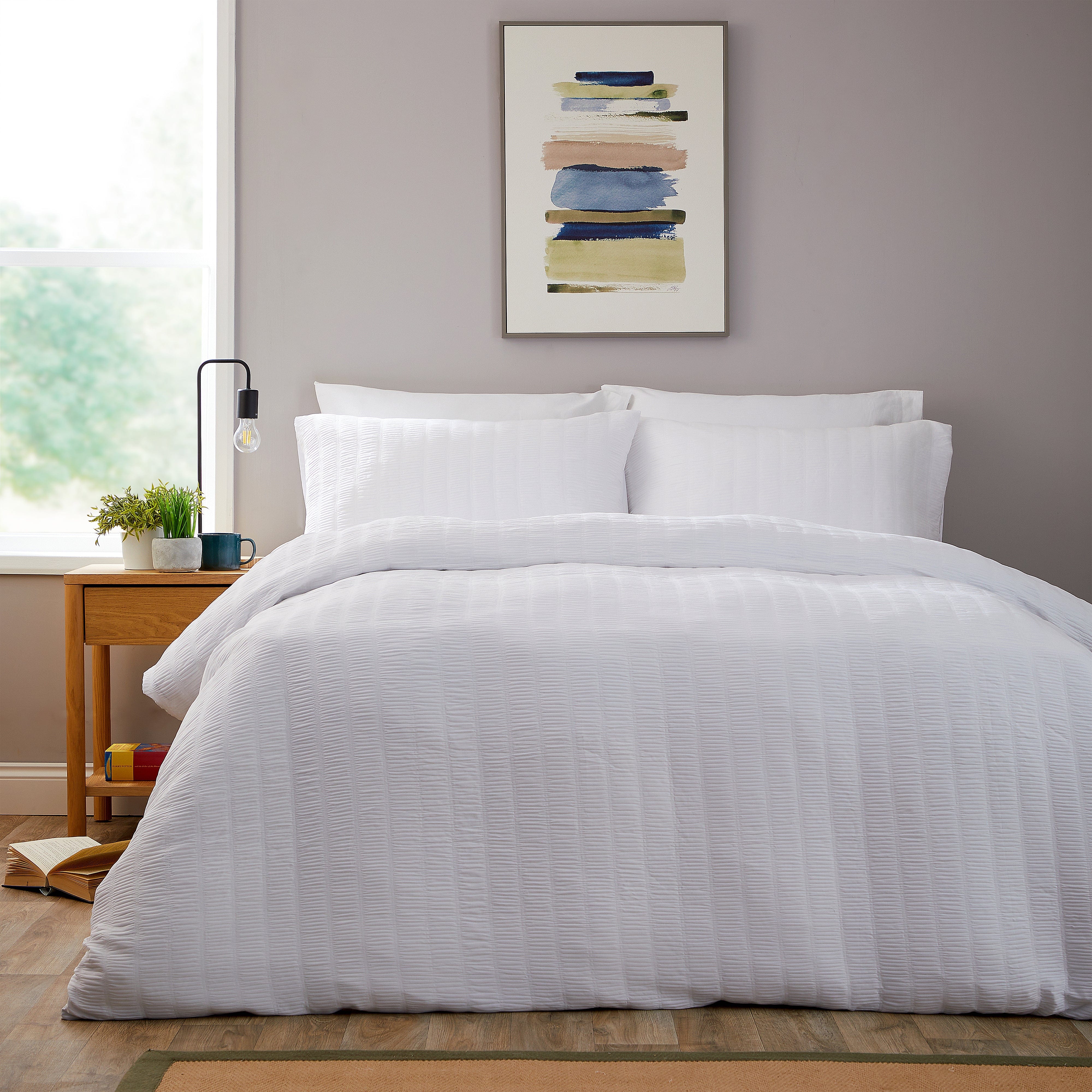 OLIVIA ROCCO Textured Pintuck Ruffles Pleated Microfibre Duvet Cover Set With Pillowcases Soft Breathable Easy Care Bedding