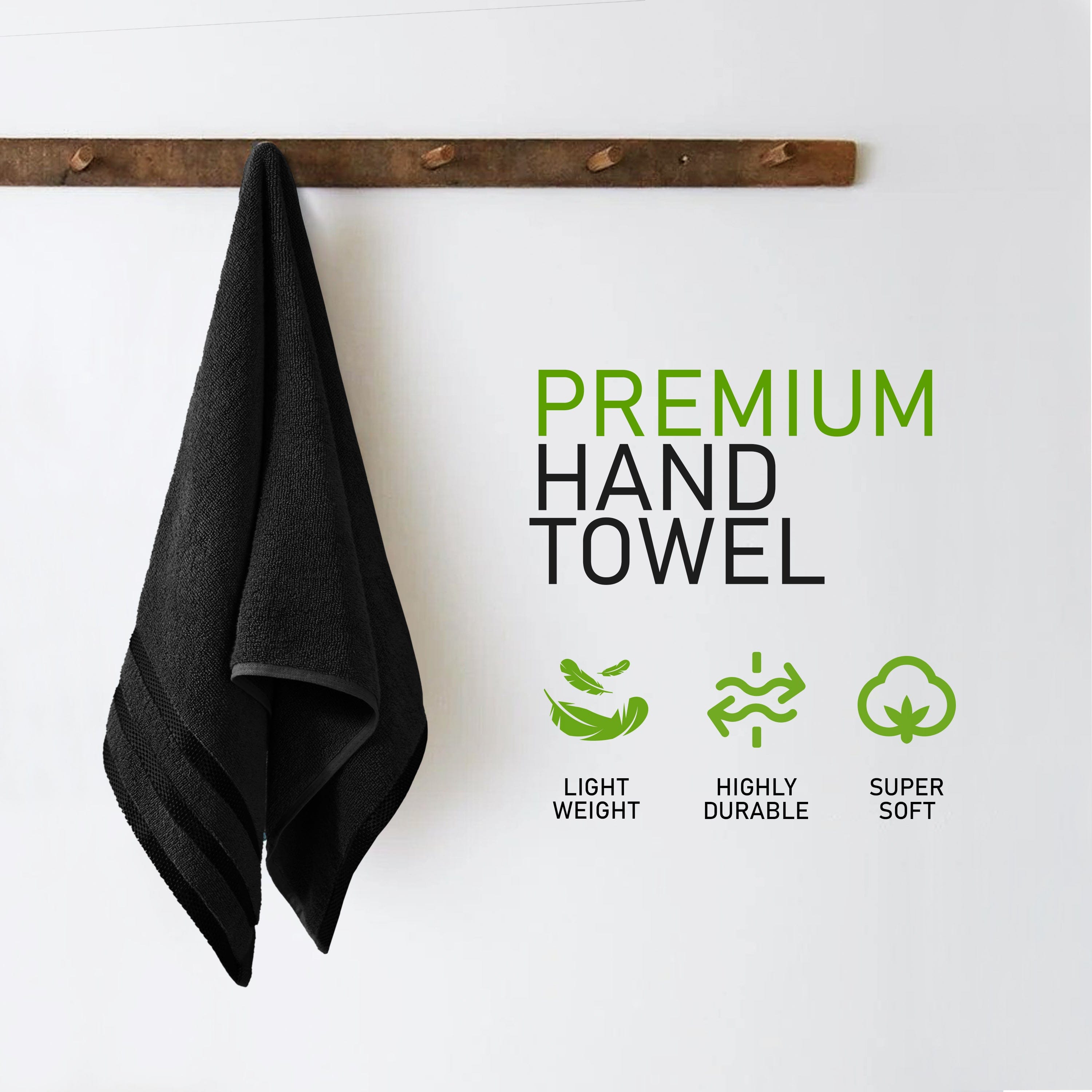OLIVIA ROCCO Towels Belmont Viscose Stripe Black 100 Percent Cotton Hotel Quality Super Absorbent 10 Piece Bale Set 4 Hand Towels 12 Face Cloths