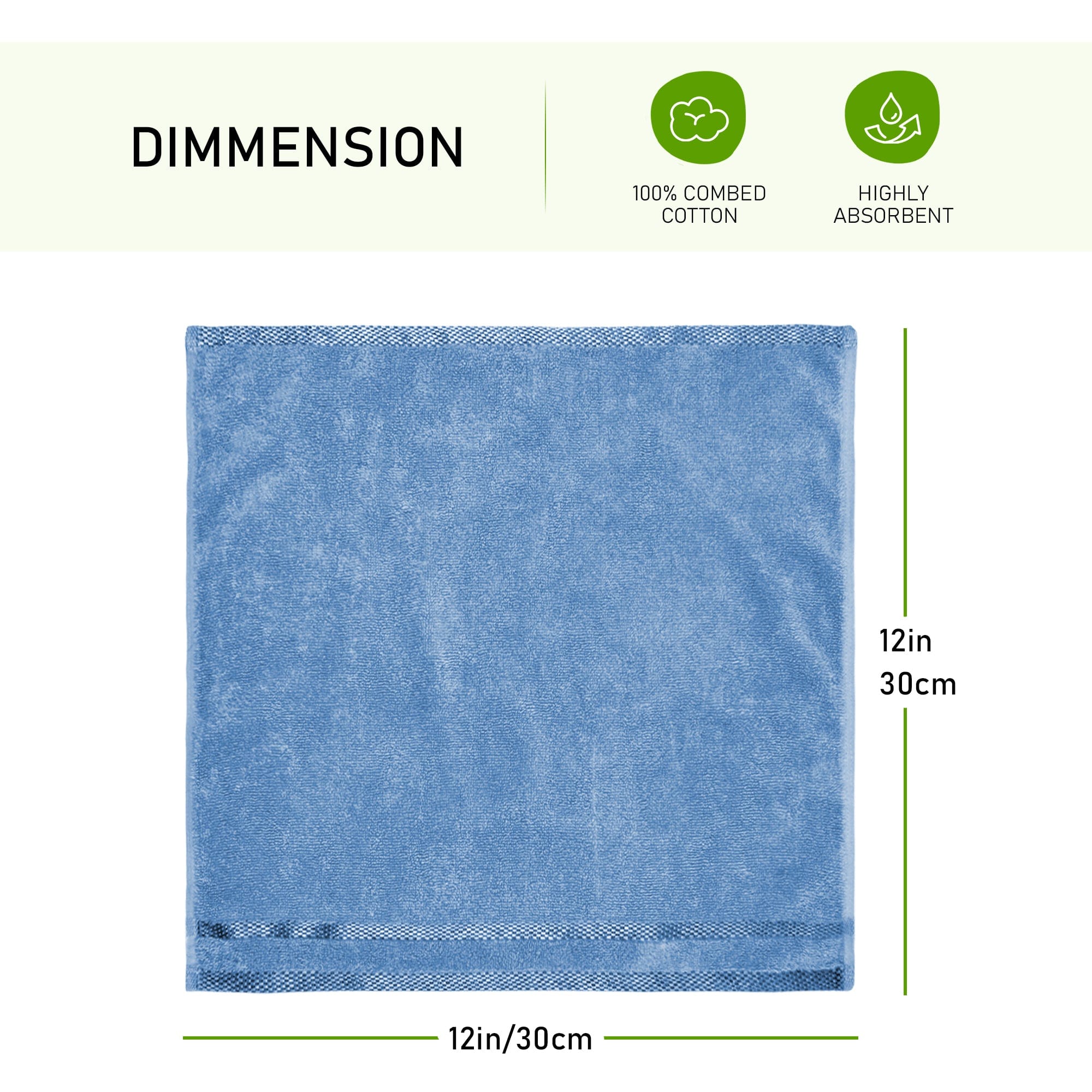 OLIVIA ROCCO Belmont Viscose Stripe Blue Towels 100 Percent Cotton Hotel Quality Super Absorbent 10 Piece Bale Set 4 Hand Towels And 12 Face Cloths