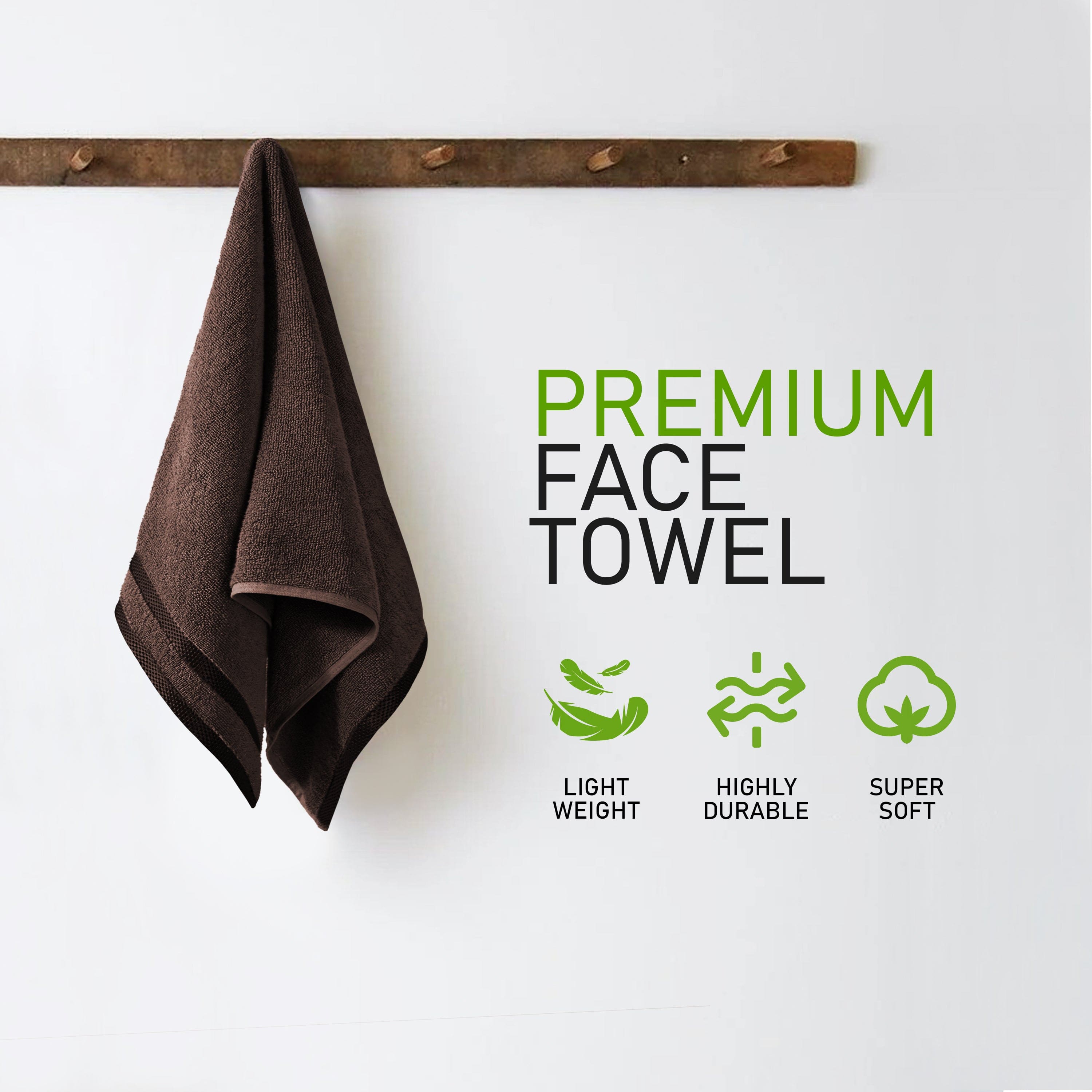 OLIVIA ROCCO Belmont Viscose Stripe Brown Towels 100% Cotton Hotel Quality Super Absorbent 10 Piece Bale Set Includes 4 Hand Towels And 12 Face Cloths