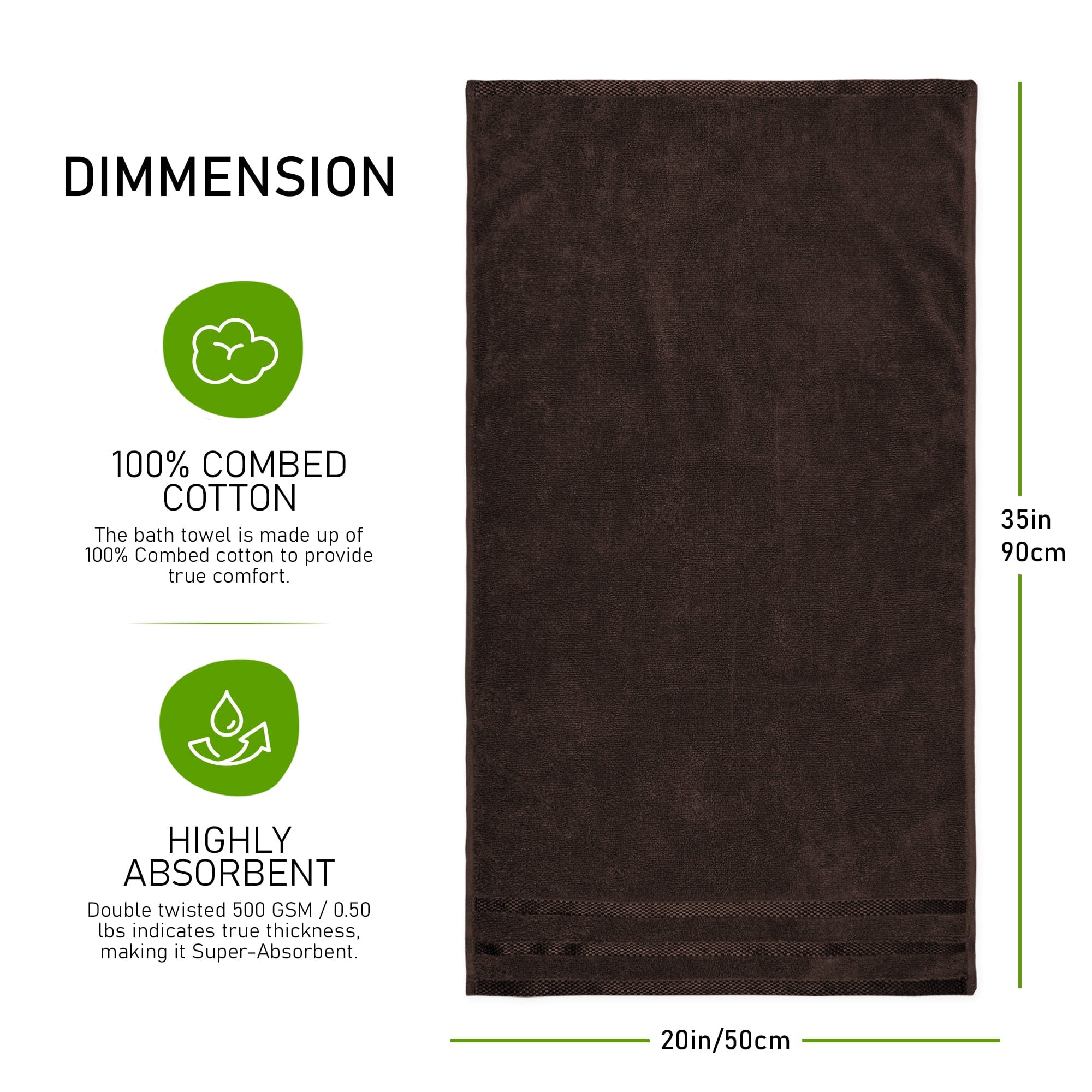 OLIVIA ROCCO Belmont Viscose Stripe Brown Towels 100% Cotton Hotel Quality Super Absorbent 10 Piece Bale Set Includes 4 Hand Towels And 12 Face Cloths