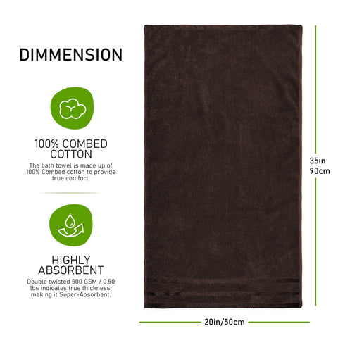 OLIVIA ROCCO Belmont Viscose Stripe Brown Towels 100% Cotton Hotel Quality Super Absorbent 10 Piece Bale Set Includes 4 Hand Towels And 12 Face Cloths