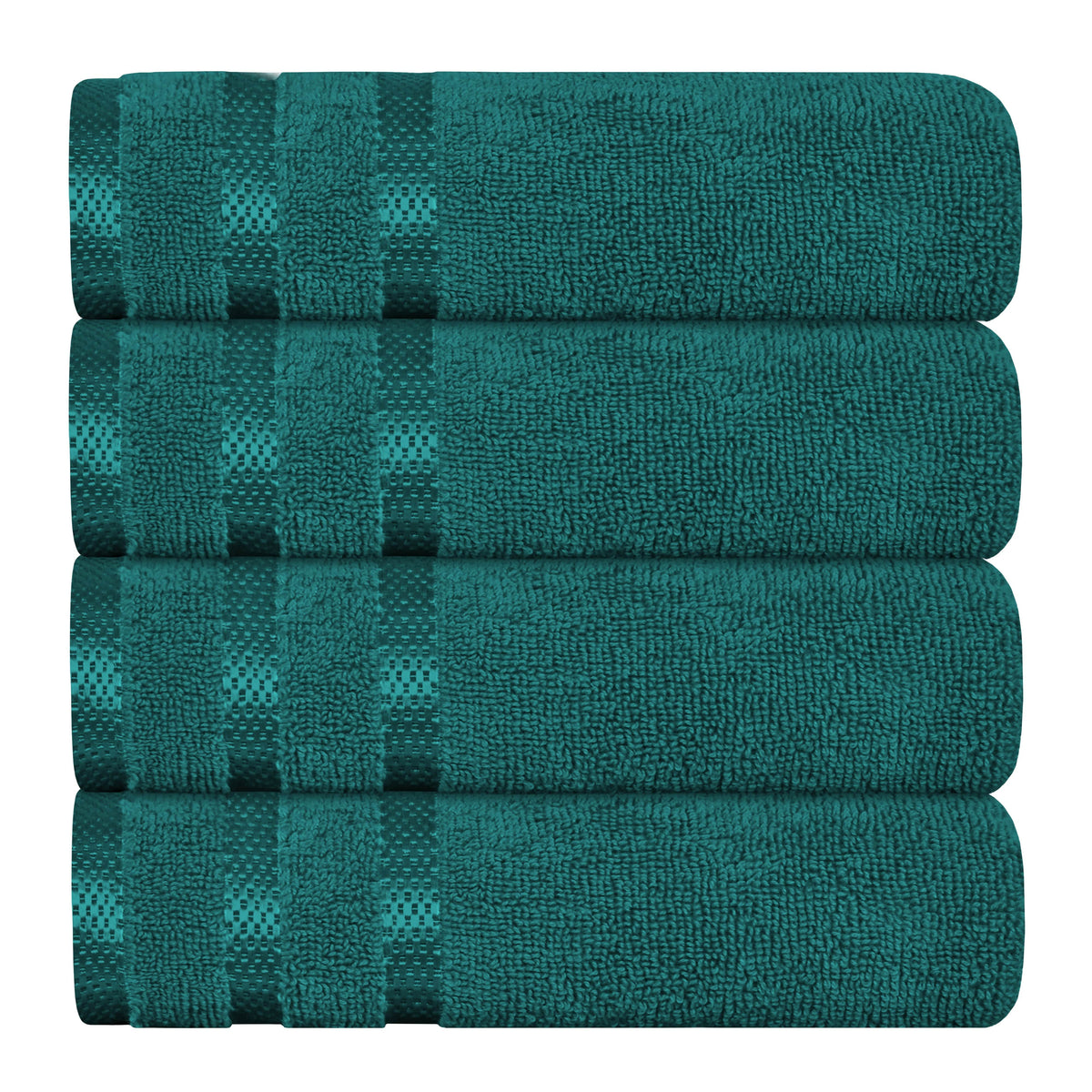 OLIVIA ROCCO Belmont Viscose Stripe Jade Green Towels 100% Cotton Hotel Quality Super Absorbent 10 Piece Bale Set 4 Hand Towels And 12 Face Cloths