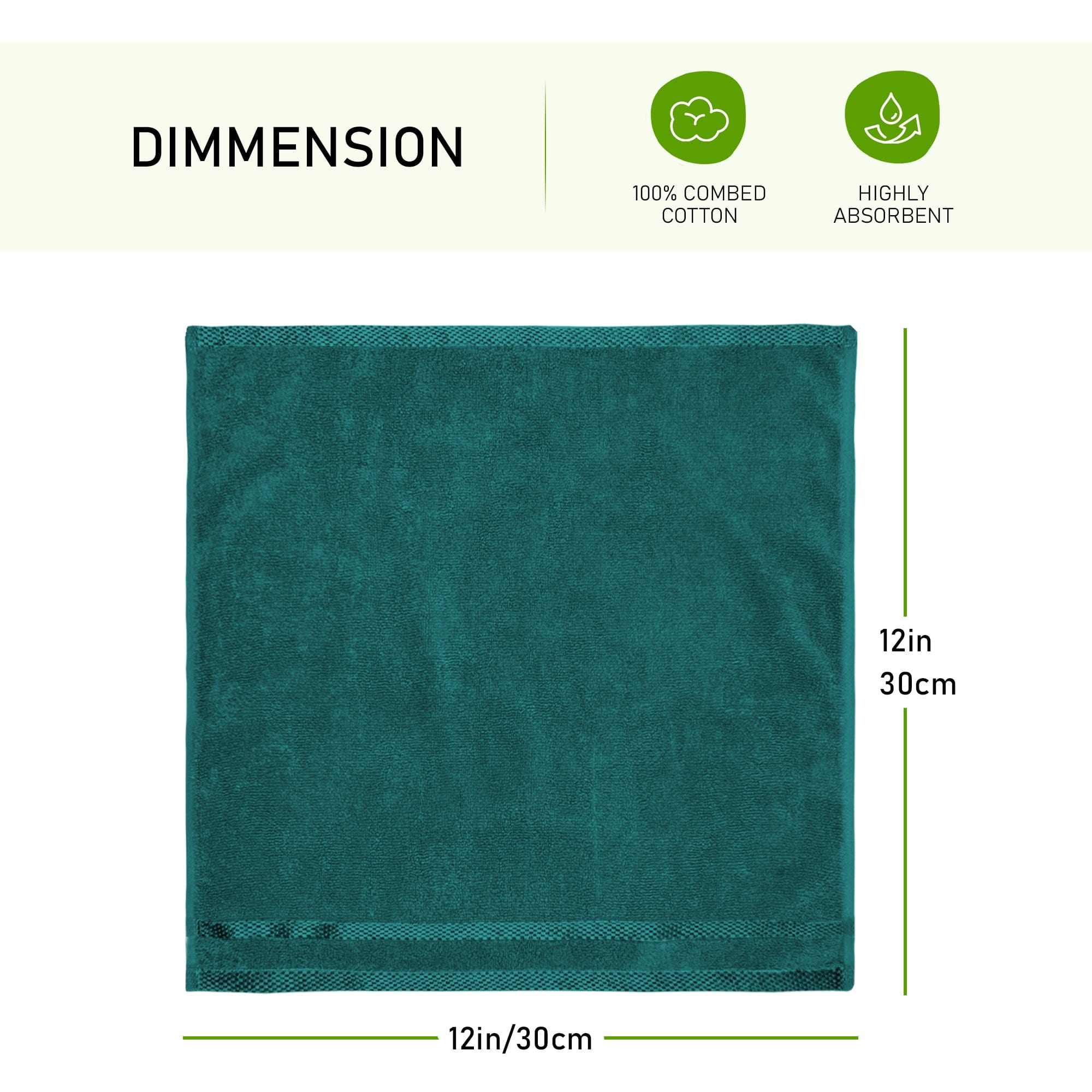 OLIVIA ROCCO Belmont Viscose Stripe Jade Green Towels 100% Cotton Hotel Quality Super Absorbent 10 Piece Bale Set 4 Hand Towels And 12 Face Cloths