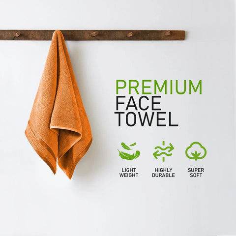 OLIVIA ROCCO Belmont Viscose Stripe Orange Towels 100% Cotton Hotel Quality Super Absorbent 10 Piece Bale Set, 4 Hand Towels