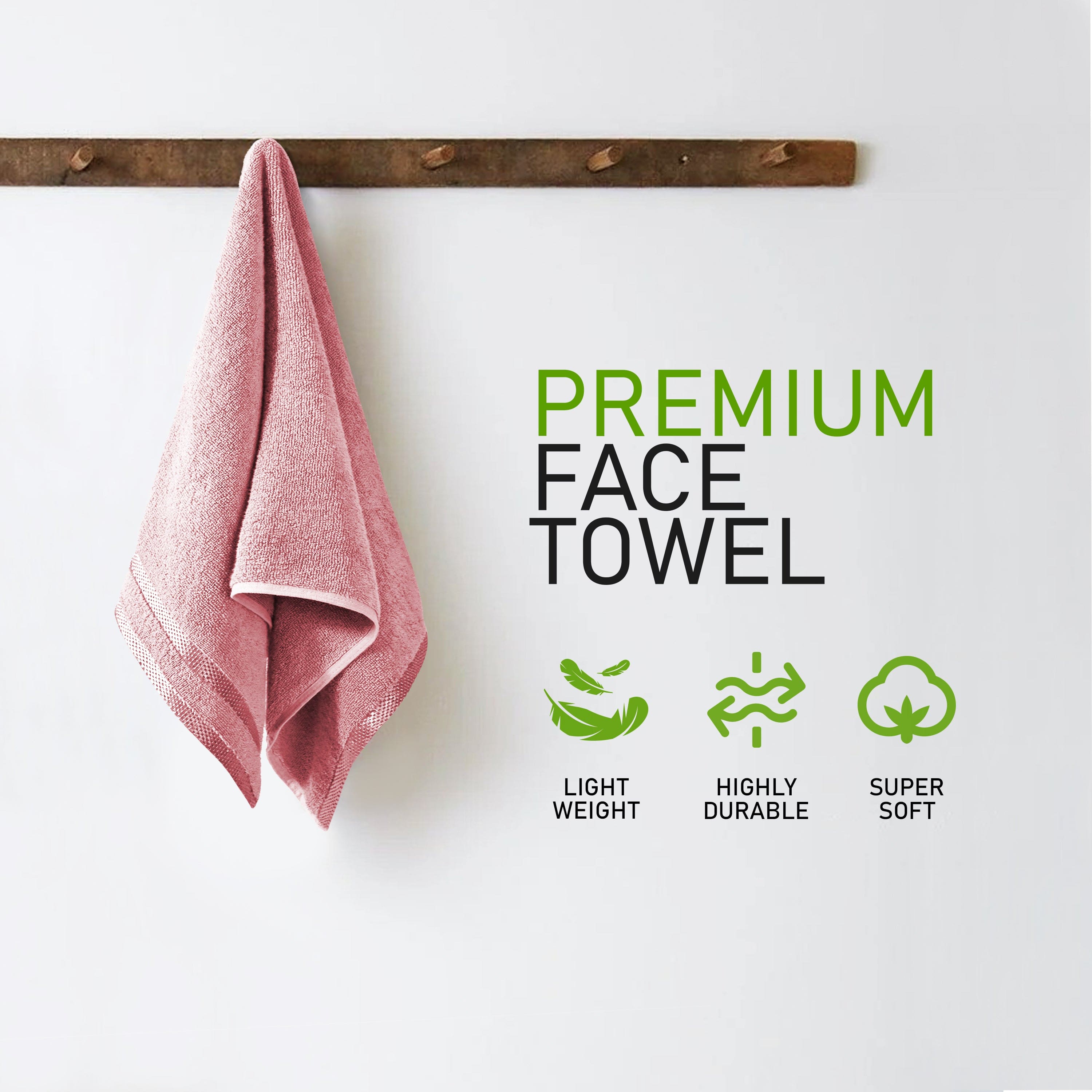 OLIVIA ROCCO Belmont Viscose Stripe Pink Towels 100 Percent Cotton Hotel Quality Super Absorbent 10 Piece Bale Set 4 Hand Towels 12 Face Cloths