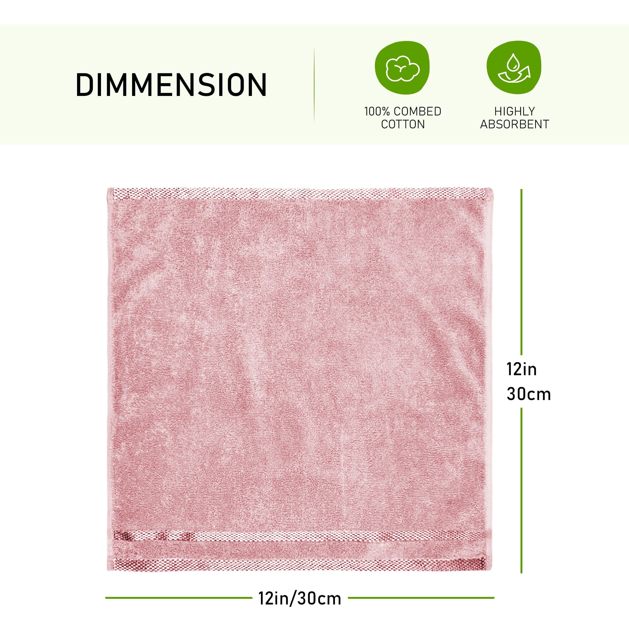 OLIVIA ROCCO Belmont Viscose Stripe Pink Towels 100 Percent Cotton Hotel Quality Super Absorbent 10 Piece Bale Set 4 Hand Towels 12 Face Cloths