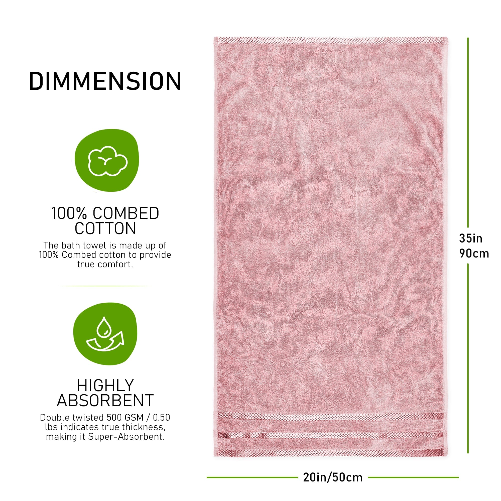 OLIVIA ROCCO Belmont Viscose Stripe Pink Towels 100 Percent Cotton Hotel Quality Super Absorbent 10 Piece Bale Set 4 Hand Towels 12 Face Cloths