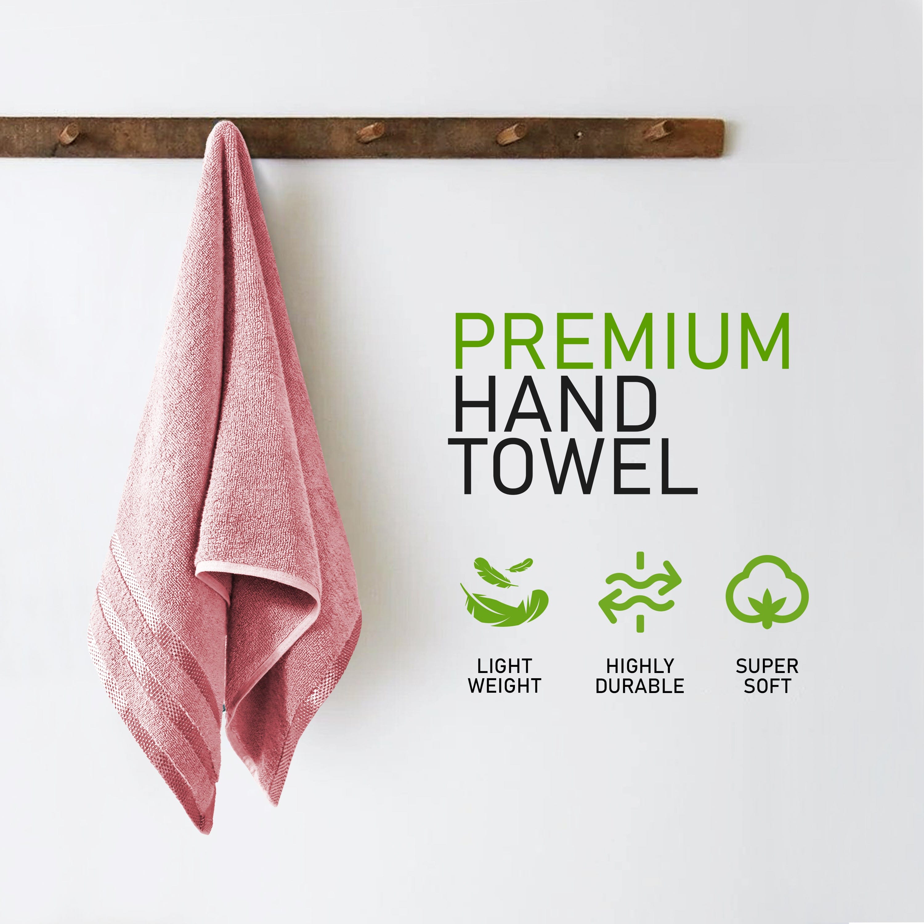 OLIVIA ROCCO Belmont Viscose Stripe Pink Towels 100 Percent Cotton Hotel Quality Super Absorbent 10 Piece Bale Set 4 Hand Towels 12 Face Cloths