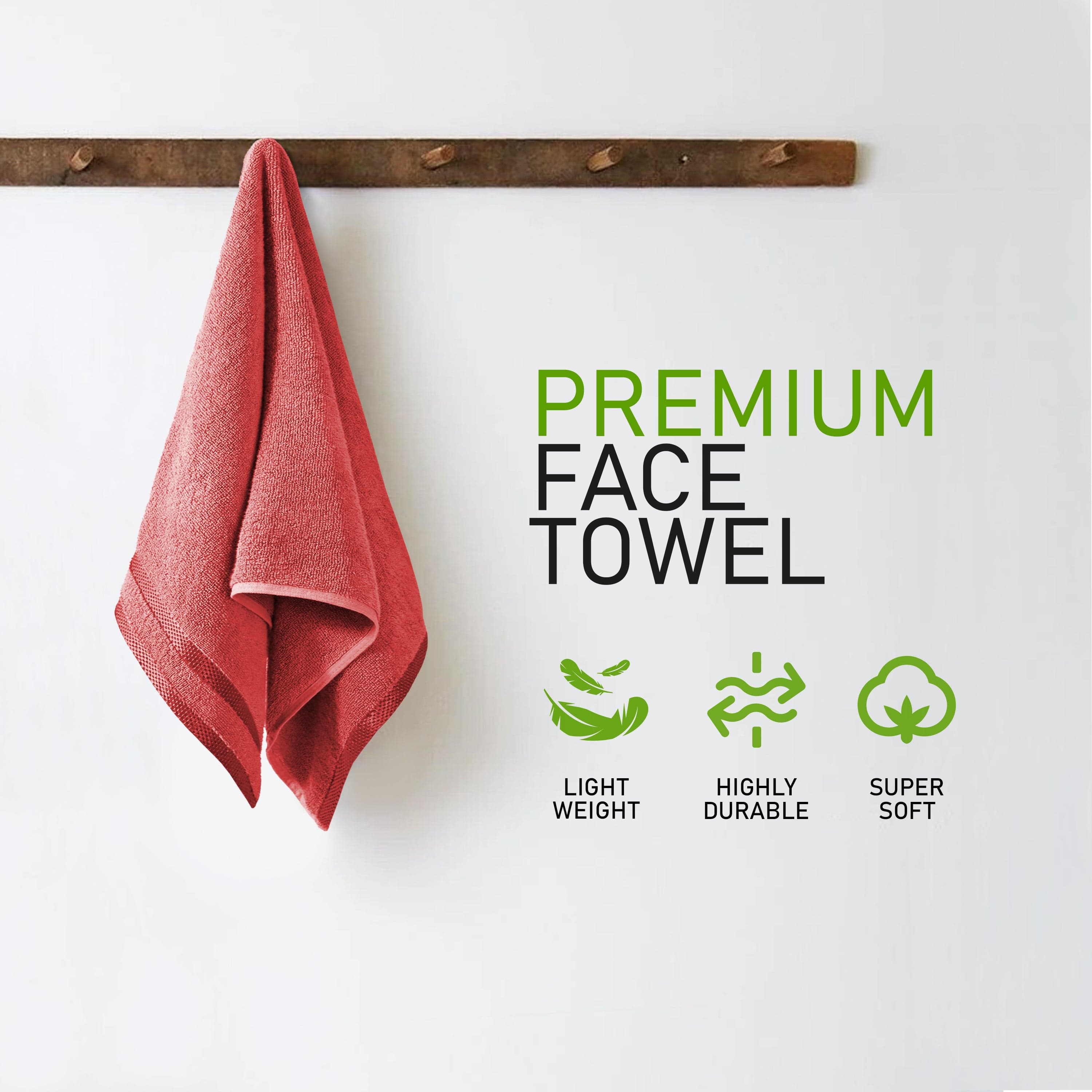 OLIVIA ROCCO Belmont Viscose Stripe Red Towels 100 Percent Cotton Hotel Quality Super Absorbent 10 Piece Bale Set 4 Hand Towel And 12 Face Cloths