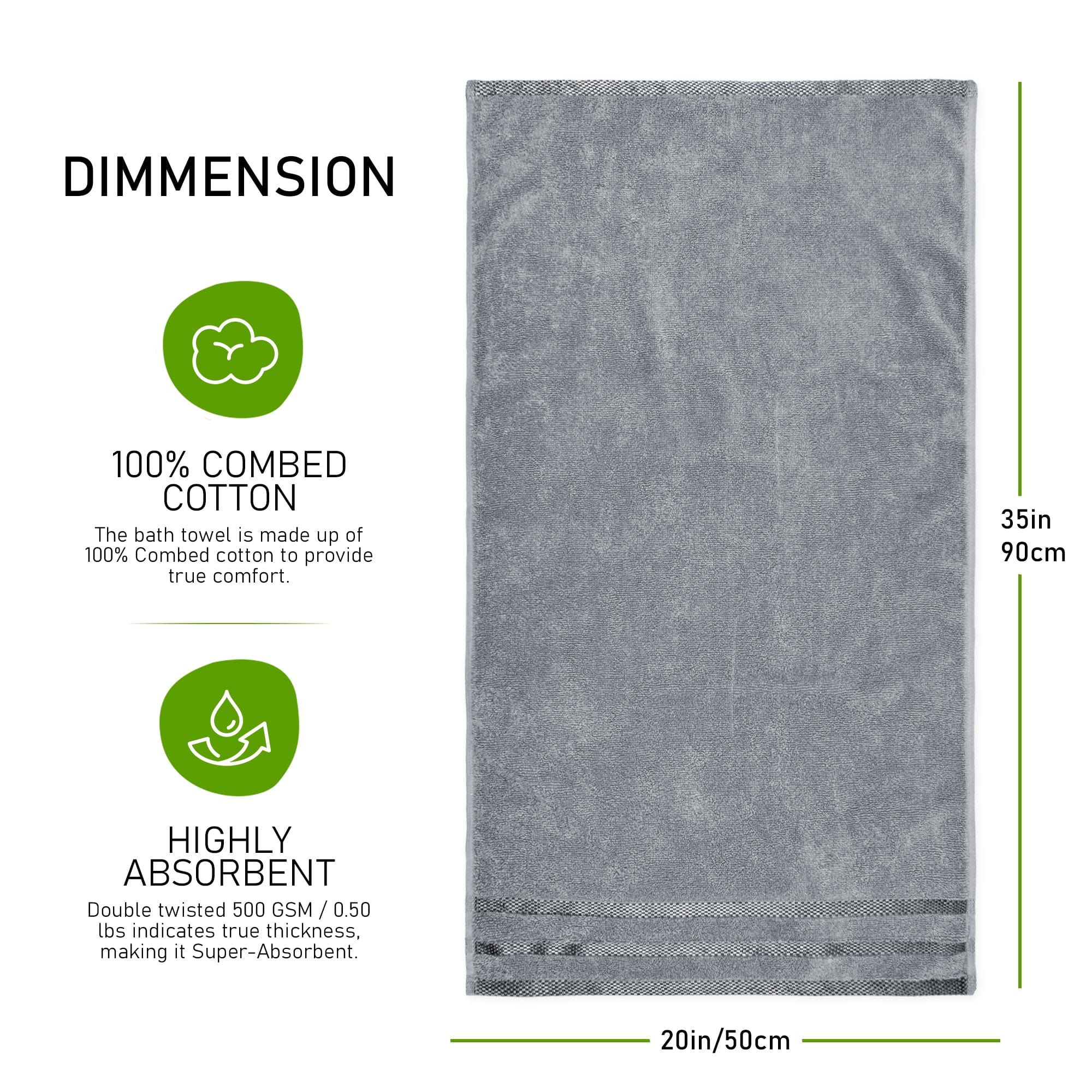 OLIVIA ROCCO Belmont Viscose Stripe Silver Towels 100 Percent Cotton Quality Super Absorbent 10 Piece Bale Set with 4 Hand Towels and 12 Face Cloths