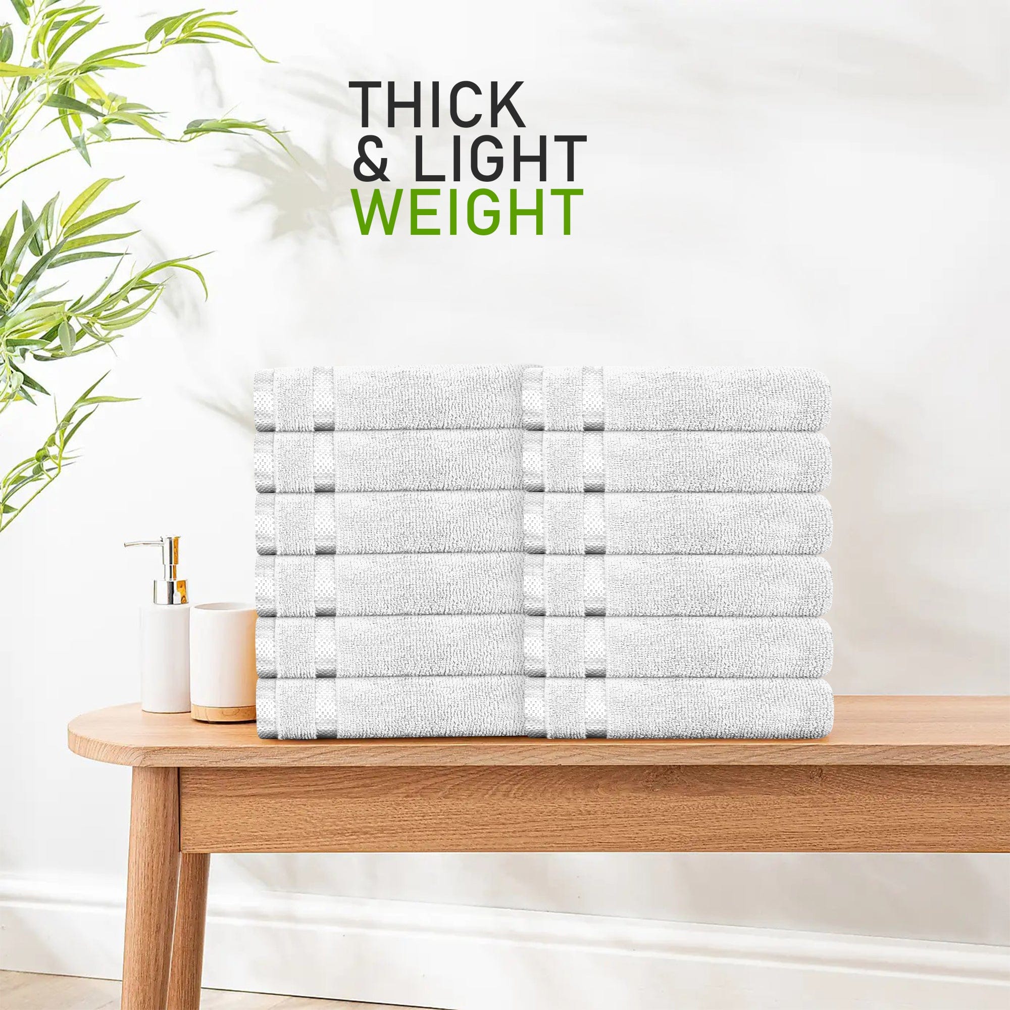 OLIVIA ROCCO Belmont Viscose Stripe White Towels 100 Percent Cotton Hotel Quality Super Absorbent 10 Piece Bale Set 4 Hand Towels 12 Face Cloths