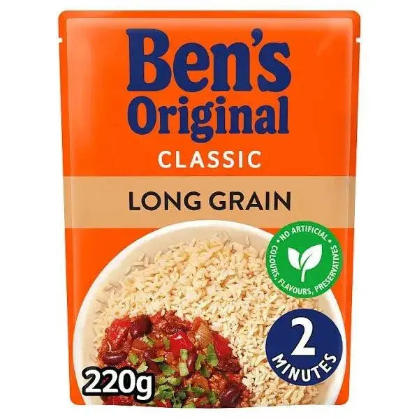 Bens Original Long Grain Microwave Rice 220g (Case of 6)