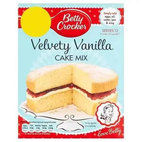 Betty Crocker Velvety Vanilla Cake Mix 425g (Case of 4)