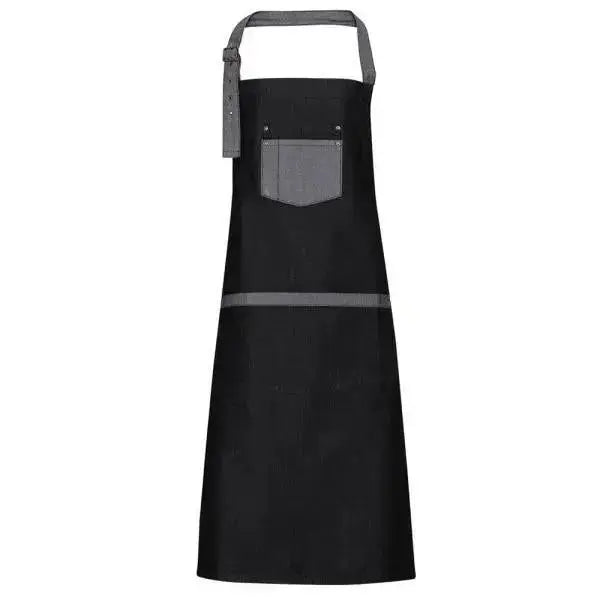 Bib Apron Contrast Denim Black, Indigo Color