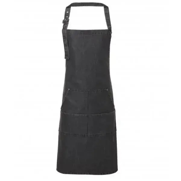 Bib Apron Denim Jeans Stitch Black, Indigo