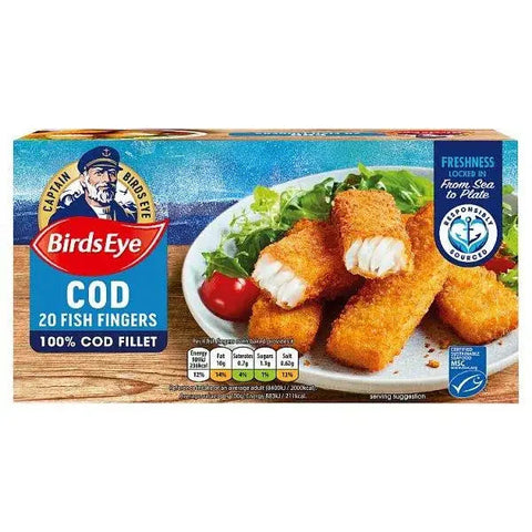 Birds Eye 20 Breaded Cod Fish Fingers 560g