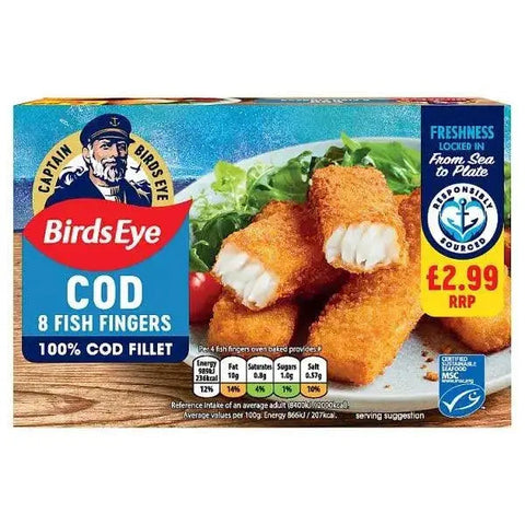 Birds Eye 8 Cod Fish Fillet 224g