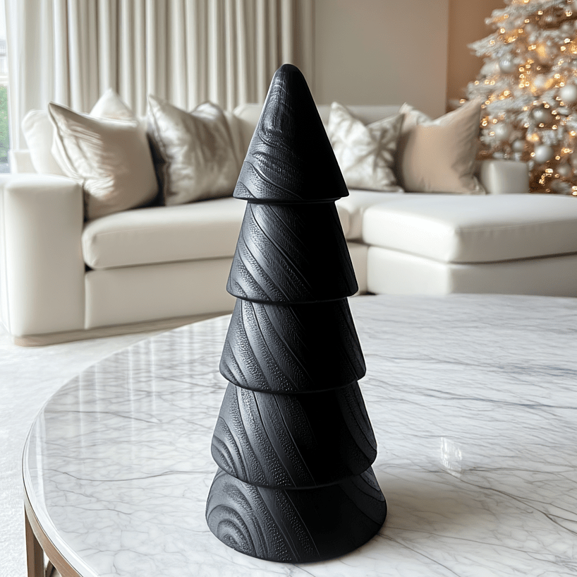 Black Wooden Decorative Festive Tree Ornament