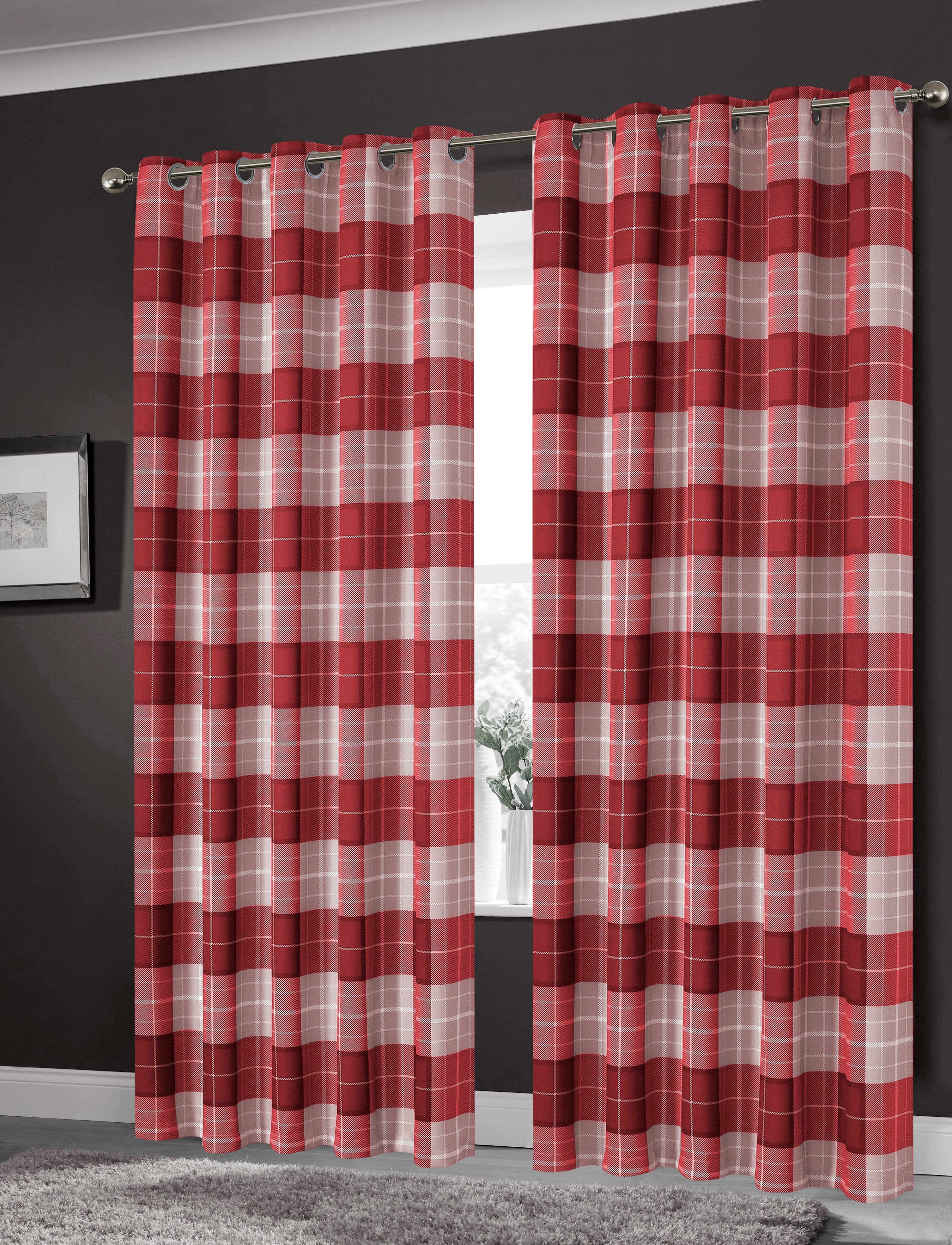OLIVIA ROCCO Blackout Thermal Curtains Check Marble Design Energy Saving Light Blocking Panels Multiple Sizes And Colours
