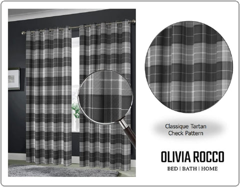 OLIVIA ROCCO Blackout Thermal Curtains Check Marble Design Energy Saving Light Blocking Panels Multiple Sizes And Colours