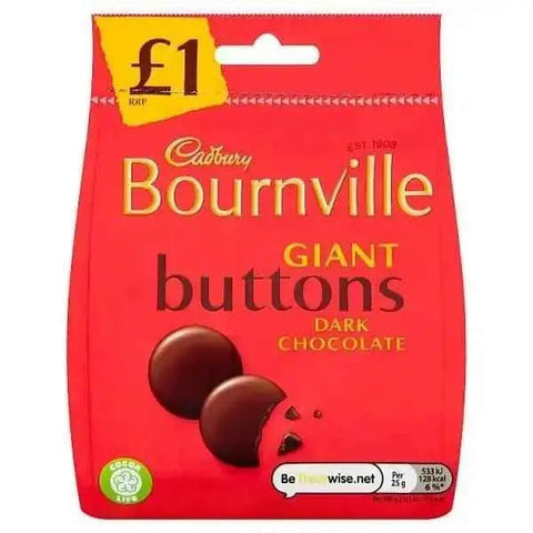 Bourneville Drk Button PM100 (Case of 10)