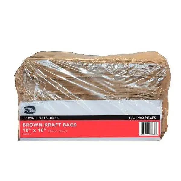 Brown Kraft Flat Bags Strung 10" x 10"