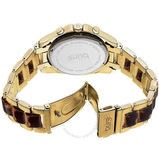 Burgi BUR094YG Womens Gold Tortoise Watch