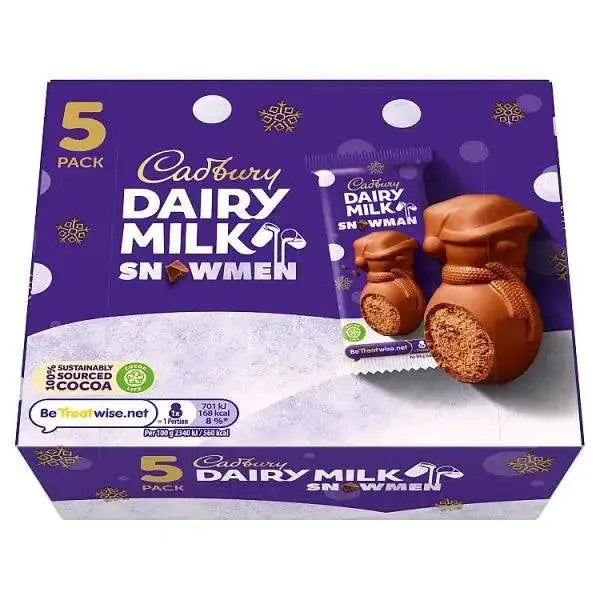Cadbury Dairy Milk Snowmen Chocolate Carton 5 Pack 150g (Case of 6)