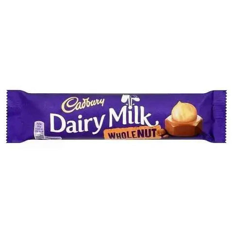 Cadbury Dairy Milk Whole Nut Chocolate Bar 45g (Pack of 48)